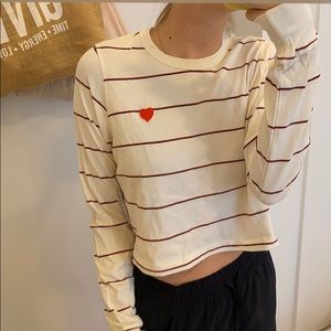 Long sleeve Stripped Heart Shirt